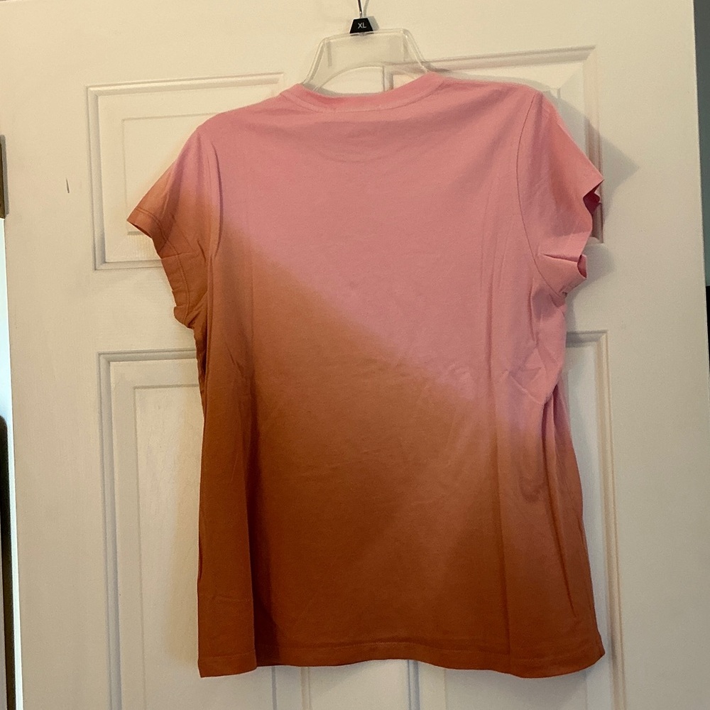 Marine Layer Swing Crew Tee Pink Brown Dip Dye NWT Medium - Picture 2 of 7